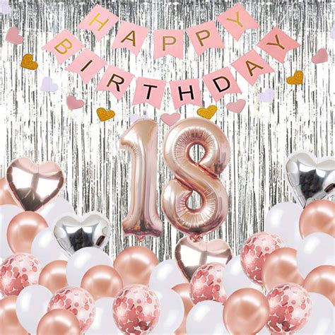 Buy Szhuiher 18th Birthday Decorations Banner Balloon Happy Birthday