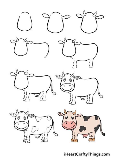 Cow Drawing How To Draw A Cow Step By Step
