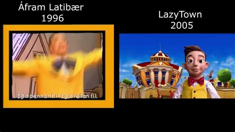 Áfram Latibær 1996 Vs Lazytown 2005 The Mine Song Youtube