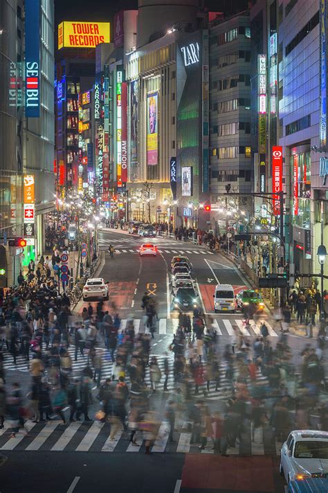 Tokyo Shibuya Crossing Crowds Of People By Fotovoyager