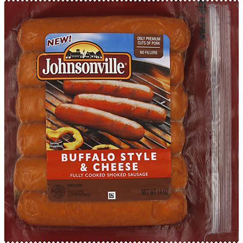 Johnsonville Buffalo Style And Cheese Smoked Sausage 14 Oz Pack Brats