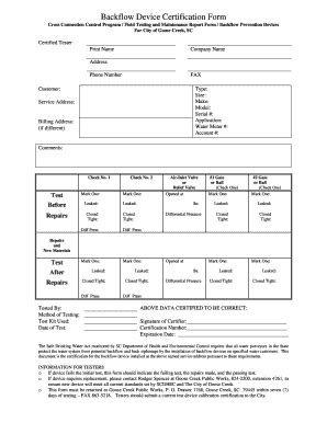 The best editor is directly at your fingertips providing you with a wide variety of useful instruments. Backflow test form - Fill Out and Sign Printable PDF ...
