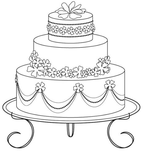 Free Sweet Wedding Cake Coloring Pages Printable Pdf Coloringfolder