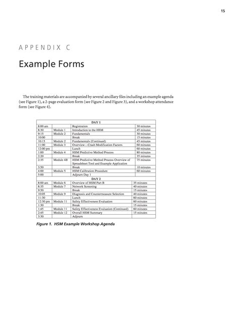 Here is where an appendix would help. Appendix C - Example Forms | Highway Safety Manual ...