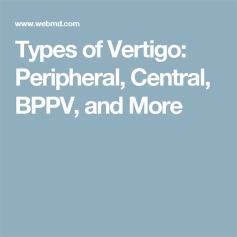 Types Of Vertigo Vertigo Type Virtigo
