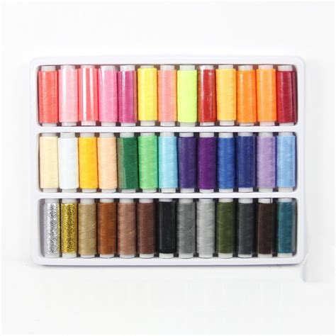 Lhbl 39 Pcs Spools Mixed Colors Sewing Thread Set Polyester For Hand