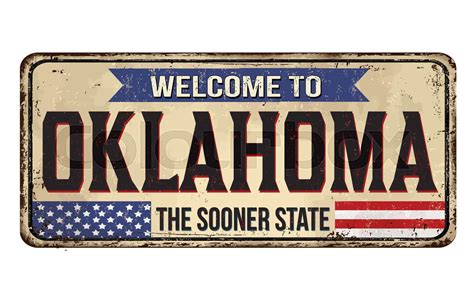 Welcome To Oklahoma Vintage Rusty Metal Sign Stock Vector Colourbox