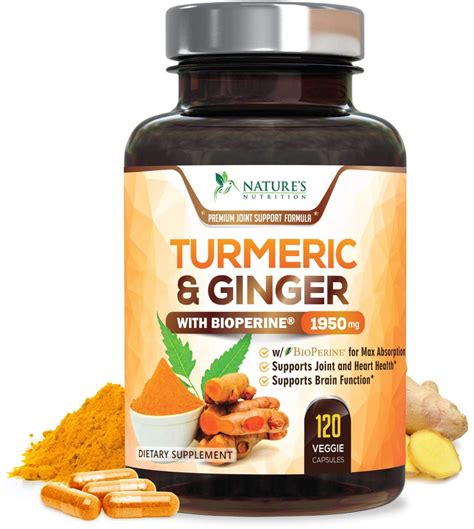 Turmeric Curcumin With Ginger 95 Curcuminoids 1950mg With Bioperine
