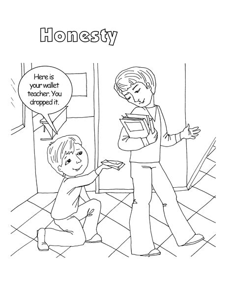 Honesty Coloring Pages For Kids Coloring Pages