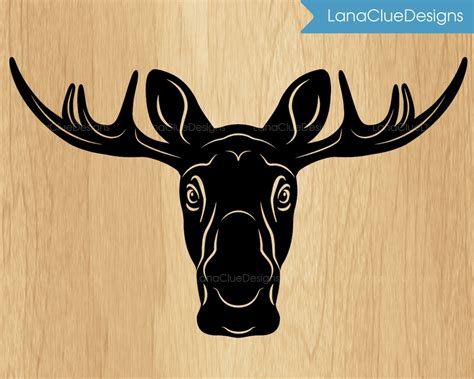 Moose Head Svg Silhouette Cut File Moose Clipart Vector Etsy