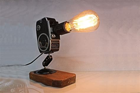 Creative diy projects, lamp shade recycling, recycle old items, repurpose old lamps, reusing old lamps repurpose lamps for making decorative crafty accessories you can repupose old lamp shades and turn them into succulent. Repurposed Upcycled Original Vintage Movie Camera Desk ...