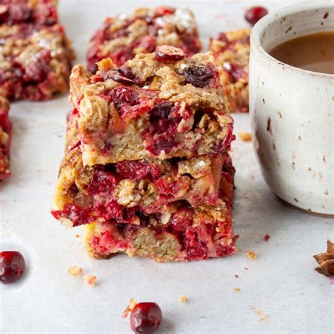 Oatmeal Cranberry Bars Made With Fresh Cranberries