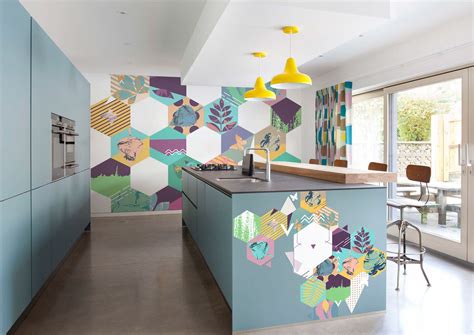 Geometric Kitchen • Living Room Contemporary Interiordesign Home