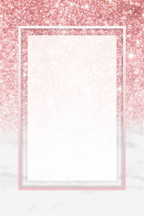 Download Premium Vector Of Pink Gold Rectangle Frame On Glittery Pink