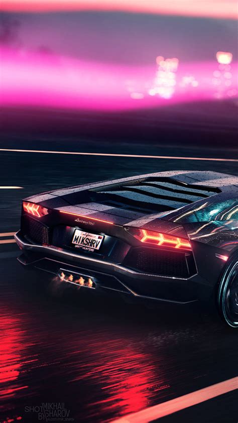 1080x1920 Lamborghini Neon Cars Artwork Digital Art Hd For Iphone