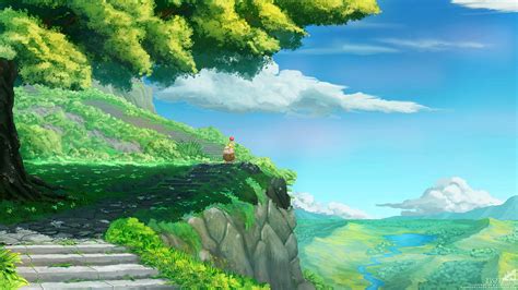 Wallpaper Final Fantasy Ix Stiltzkin Moogle Landscape Fantasy Art