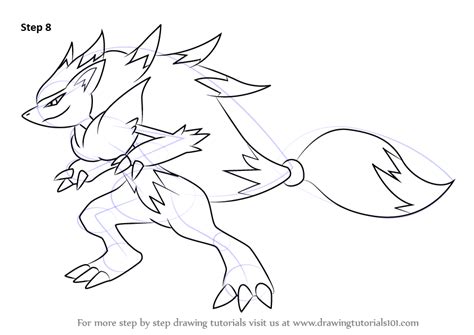 Learn How To Draw Zoroark From Pokemon Pokemon Step By Step Drawing