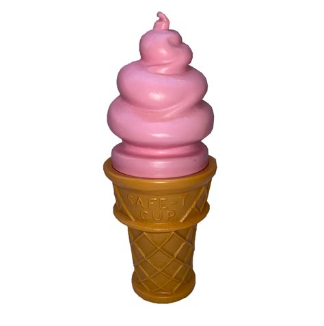 three dimensional pink strawberry plastic light safety cup ice cream cone twin ravens auction