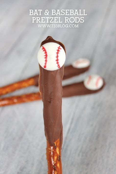 Bat And Baseball Pretzel Treats Pretzel Rods Milk Chocolate Chips White