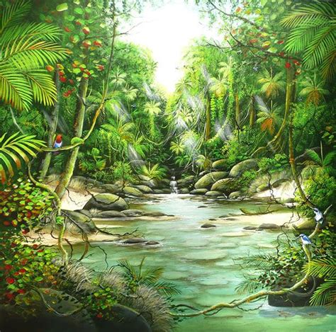 Ian Stephens Original Paintings Rainforest Paintings Déco Maison