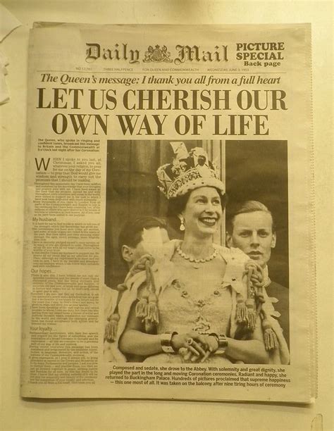 Daily Mail June 3 1953 Coronation Of Queen Elizabeth Ii Historical