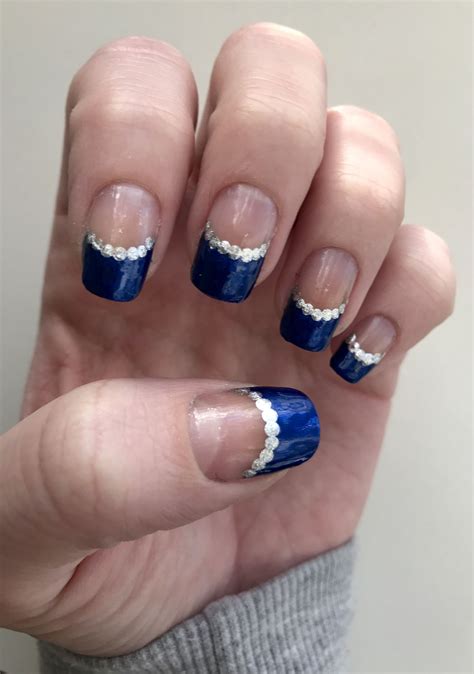A Royal Blue French Tip This Design Only Took Me About 20 Minutes