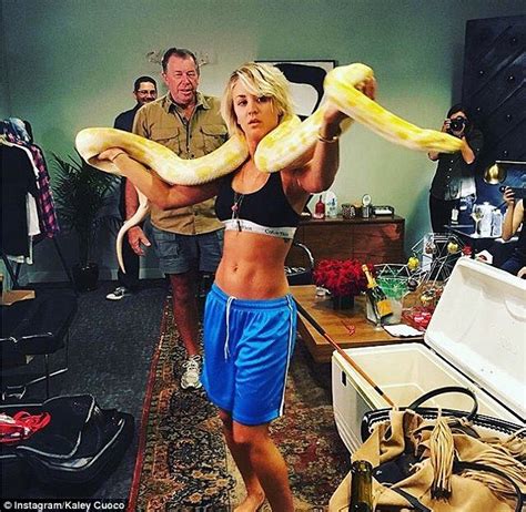 Kaley Cuoco Slithers With Python During Britney Spears Lip Sync Battle