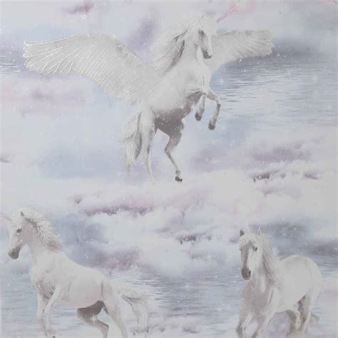 Arthouse Glitter Unicorn Kingdom Wallpaper Grey Wilko