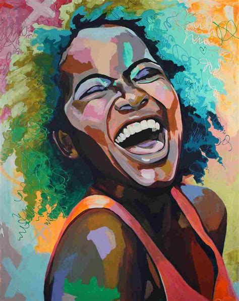 African Woman Portrait Canvas Painting Abstract Wall Decor Canvas Wall