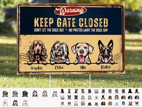 Personalized Dog Yard Sign Custom Dog Warning Yard Sign Etsy