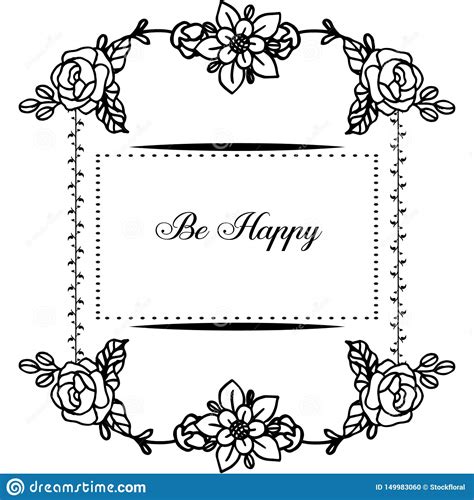 Vector Illustration Greeting Card Be Happy With Design Elegant Flower