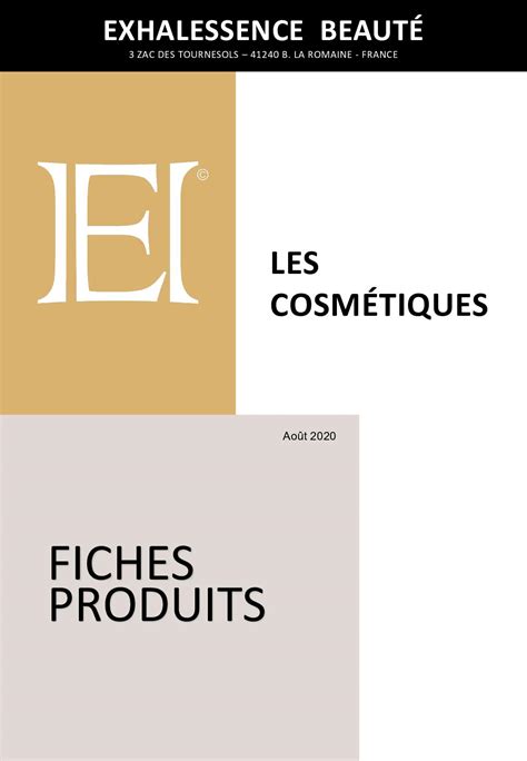 Calaméo Fiches Produits Cosmetiques