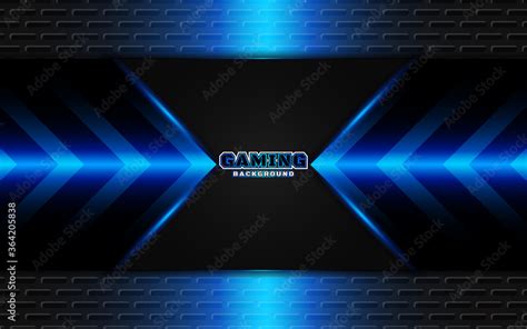 Abstract Futuristic Black And Blue Esport Gaming Background With Modern