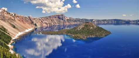 Crater Lake Wallpaper 4k Oregon Blue Water Blue Sky