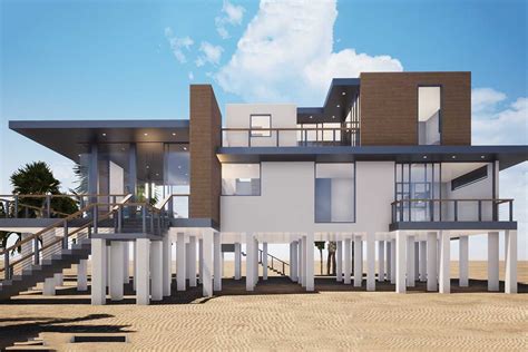 Ultra Modern 4 Bed Beach Home Plan 44122td Architectural Designs