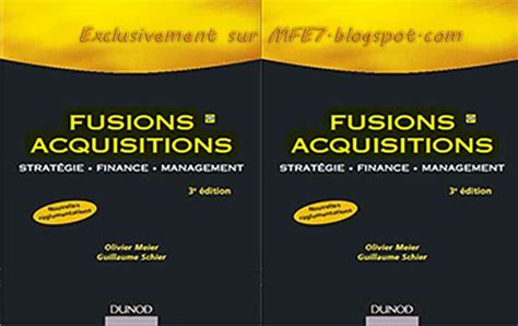 Livre De Fusion Acquisition Mfe7 Master Management Financier De L