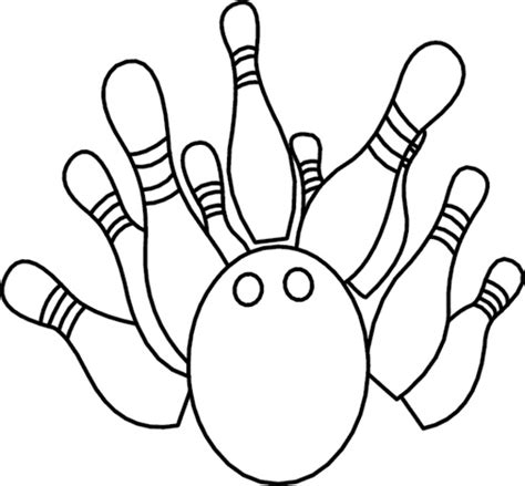 Sports Black And White Outline Clipart Bowlingpins411c