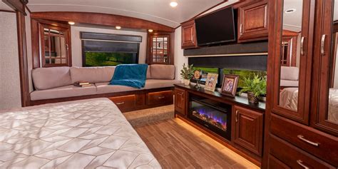 Make your rv feel more like home by painting the interior! An extra-spacious bedroom | Luxury fifth wheel, Rv interior, Jayco