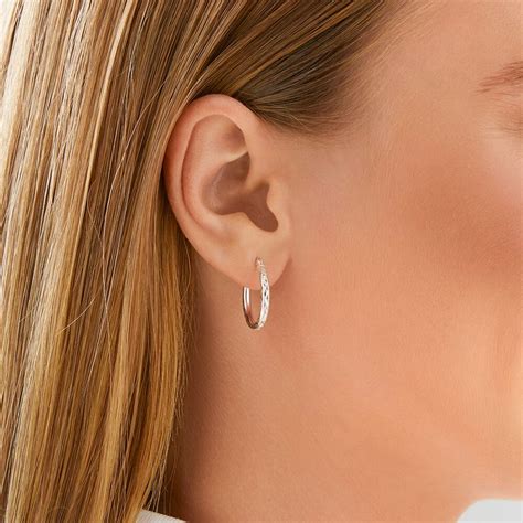 Mm Hoop Earrings In Sterling Silver
