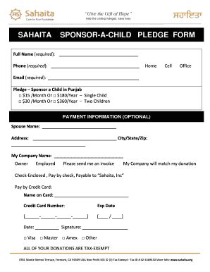 We did not find results for: Fillable Online Child Sponsorship Form - Sahaita Fax Email ...