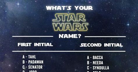 Whats Your Star Wars Name Girlsaskguys