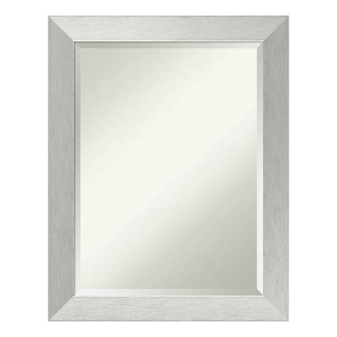 Browse a large selection of bathroom mirror designs, including fogless, lighted and framed bathroom mirrors in all shapes and finishes. Amanti Art Brushed Sterling Silver Wood 22 in. x 28 in ...