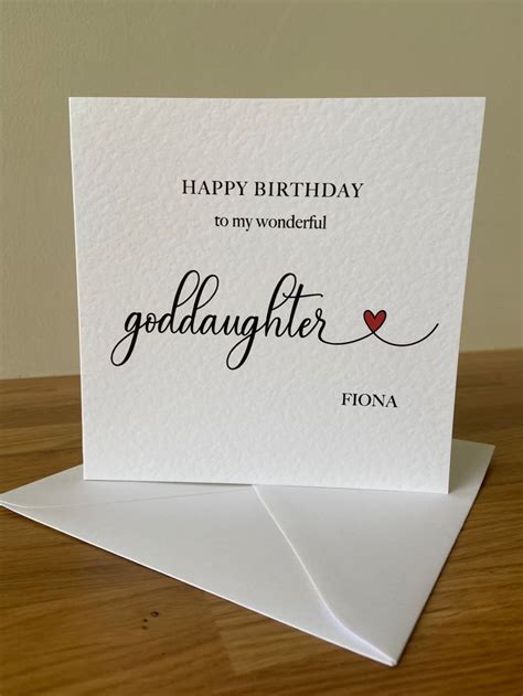 Personalised Goddaughter Birthday Card Customised Goddaughter Etsy Uk Birthday Cards Unique