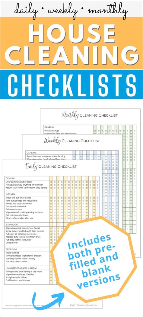 Free Printable Daily Weekly Monthly Checklists To Organize Your