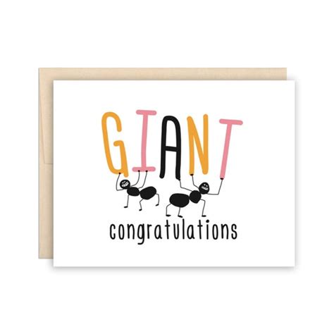 Funny Giant Congratulations Greeting Card Congrats Card For Etsy