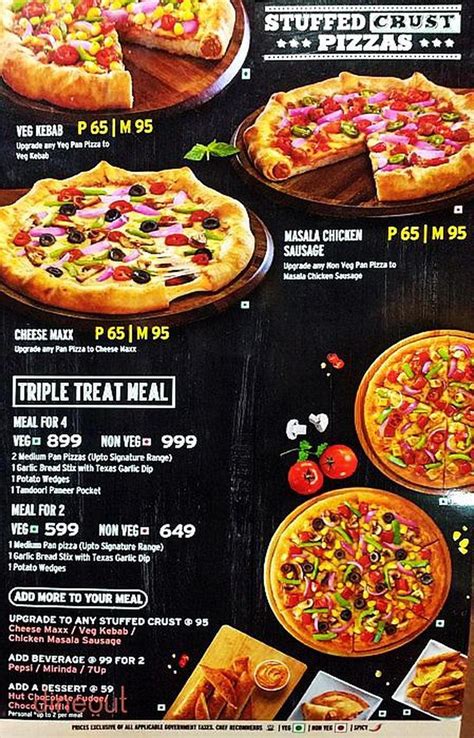The main menu at pizza hut is combined from these categories: Menu of Pizza Hut, Sector 15, Chandigarh | Dineout discovery