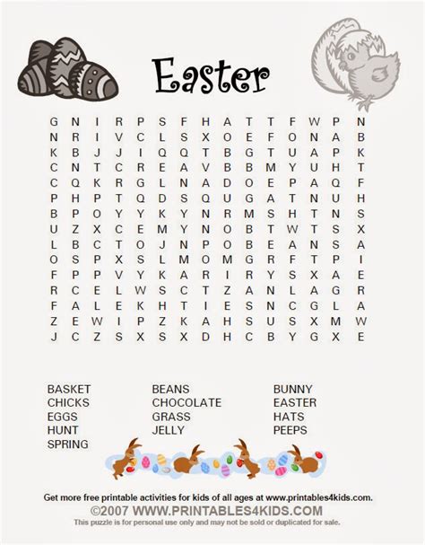 7 Easter Word Searches Printable Intermediate