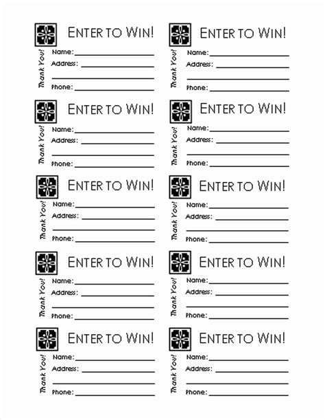 Contest Entry Form Template Word Lovely Download Printable Raffle