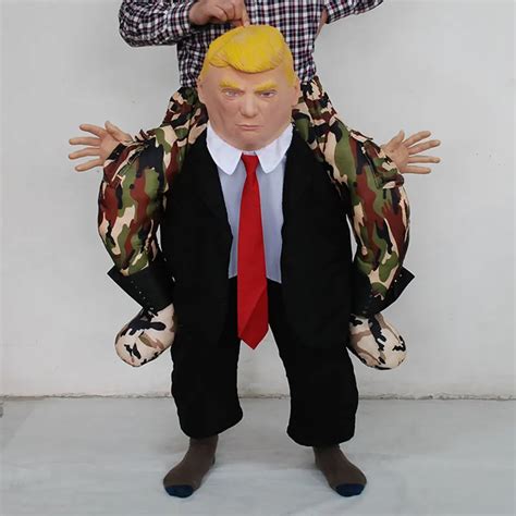 Funny Trump Cosplay Costume Ride On Leadership Trump Fancy Dress Costume With False Human Legs