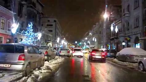 The beach is going to be popping this season. Winter night street view from Cluj-Napoca - YouTube